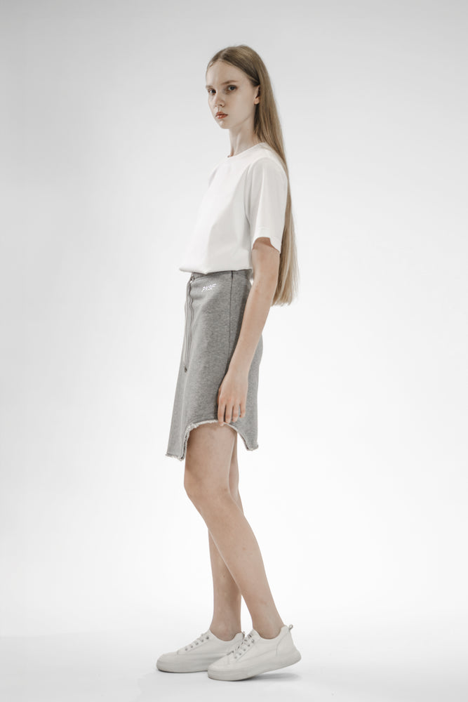 ASH GRAY CASUAL COTTON SKIRT