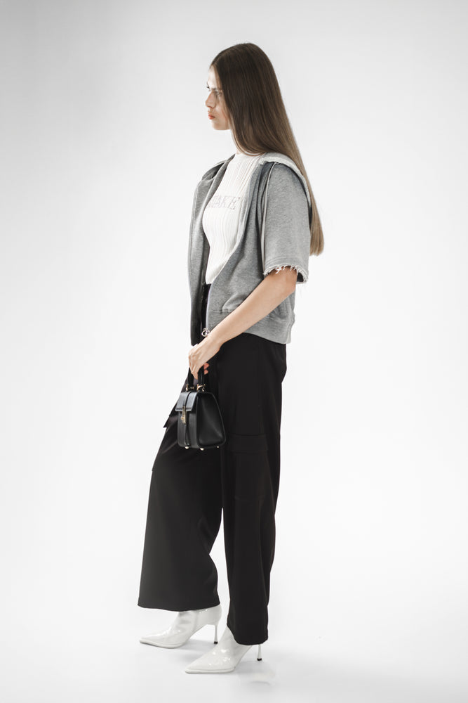 
                  
                    BLACK/BURGUNDY WIDE-LEG LONG PANTS
                  
                