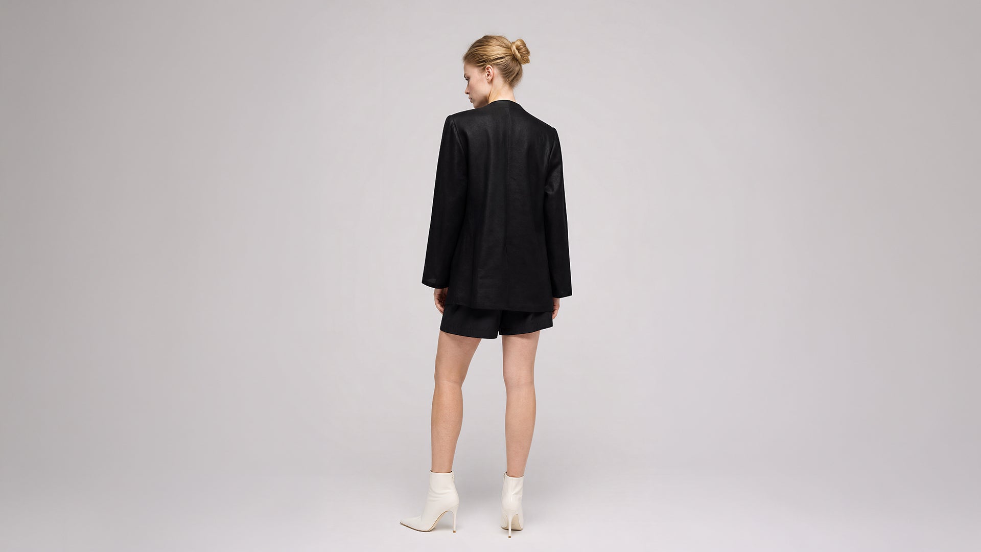 MISTY PINK / STARLIGHT BLACK MESH CASUAL BLAZER