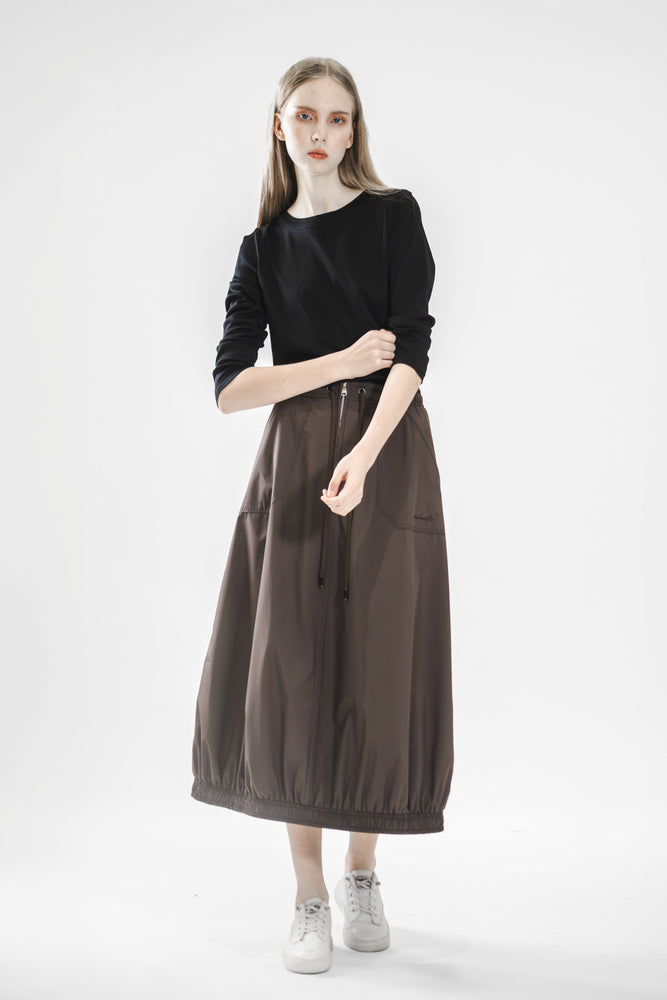 
                  
                    COFFEE/PINK SMOOTH FINISH A-LINE BUBBLE SKIRT
                  
                