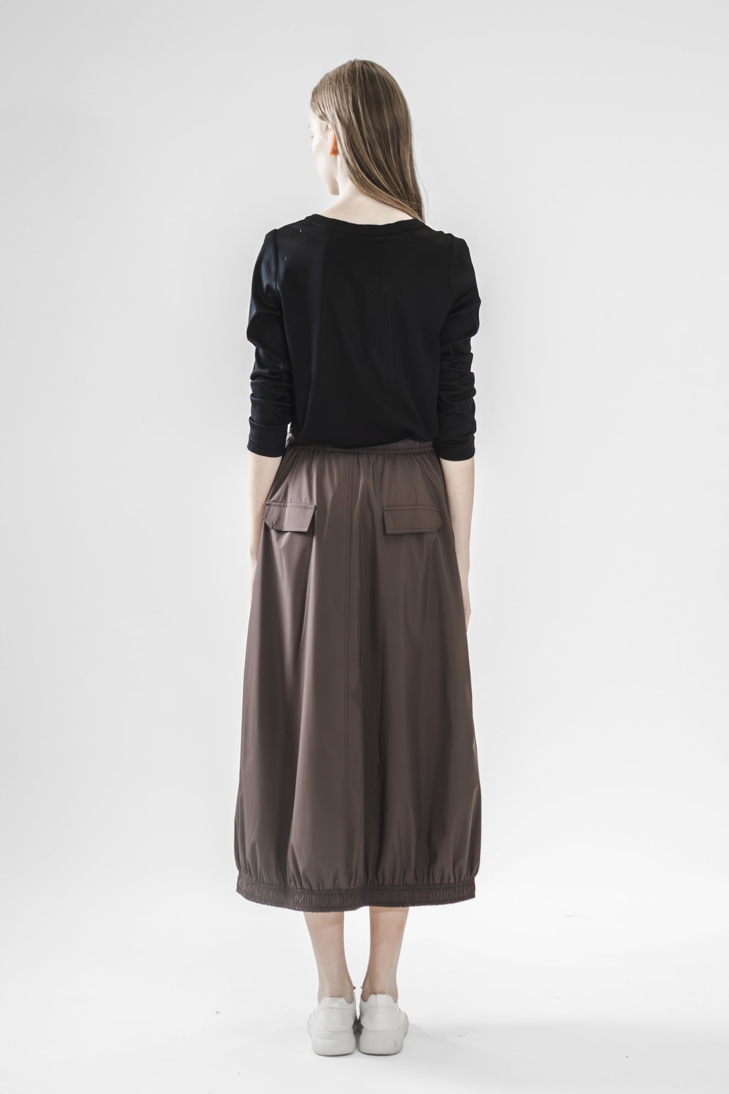 
                  
                    COFFEE/PINK SMOOTH FINISH A-LINE BUBBLE SKIRT
                  
                