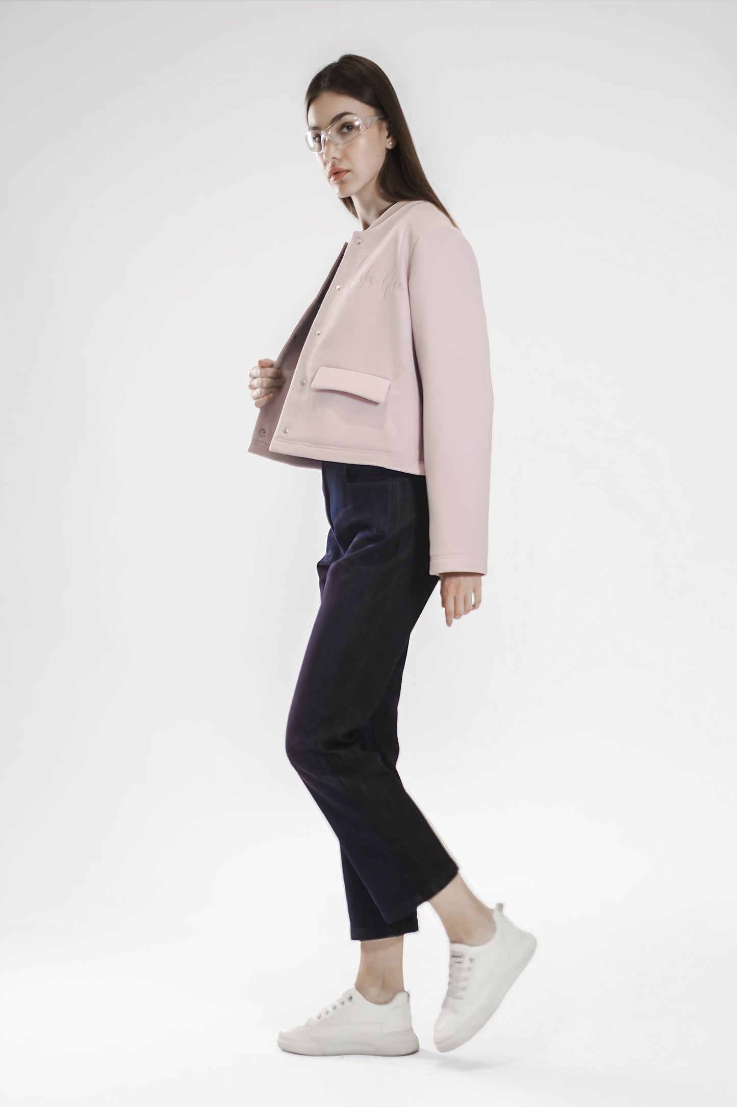 
                  
                    MYSTIC MOON GRAY / SOFT PINK SHORT CASUAL WOOL JACKET
                  
                