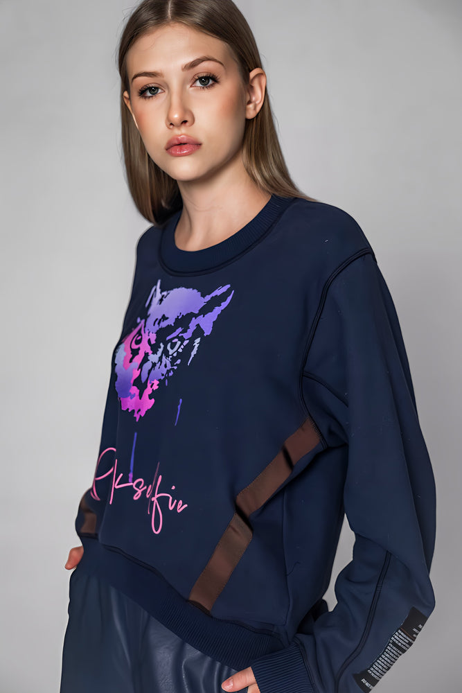 
                  
                    PINK/BLUE PASTEL FLORAL HIGH-LOW SWEATSHIRT
                  
                