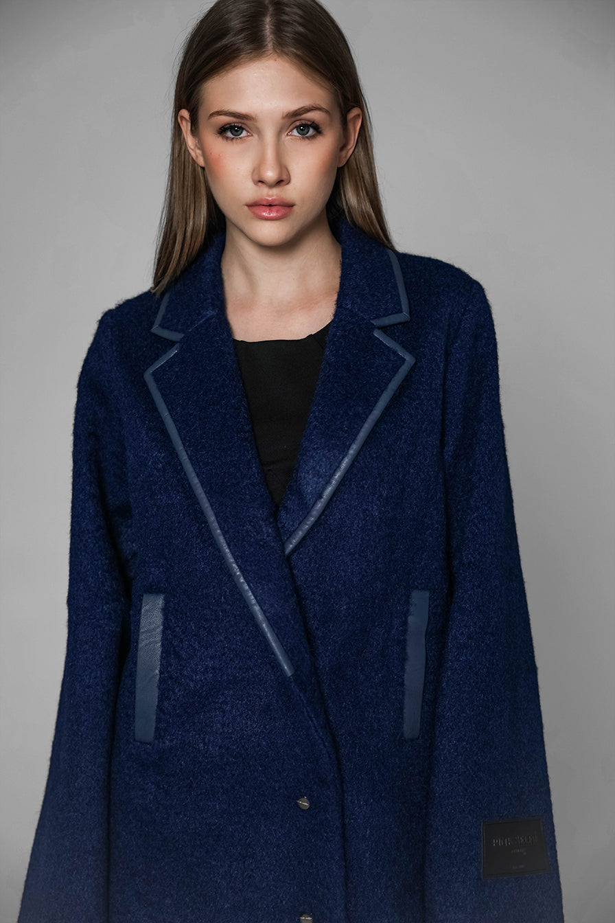 
                  
                    GRAY/BLUE WOOL LONG COAT
                  
                