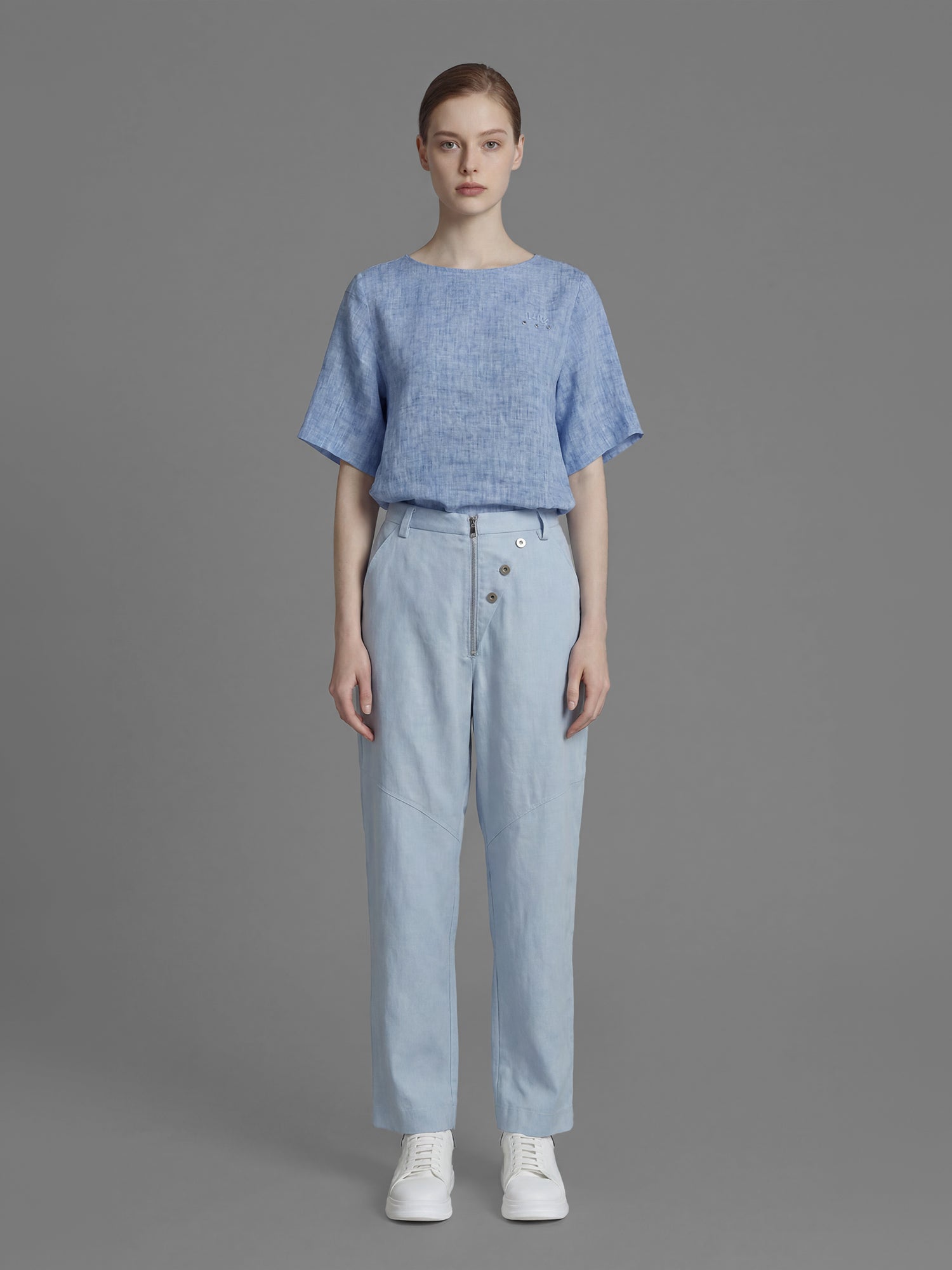 ICE BLUE/LAKE GREEN LONG DENIM PANTS