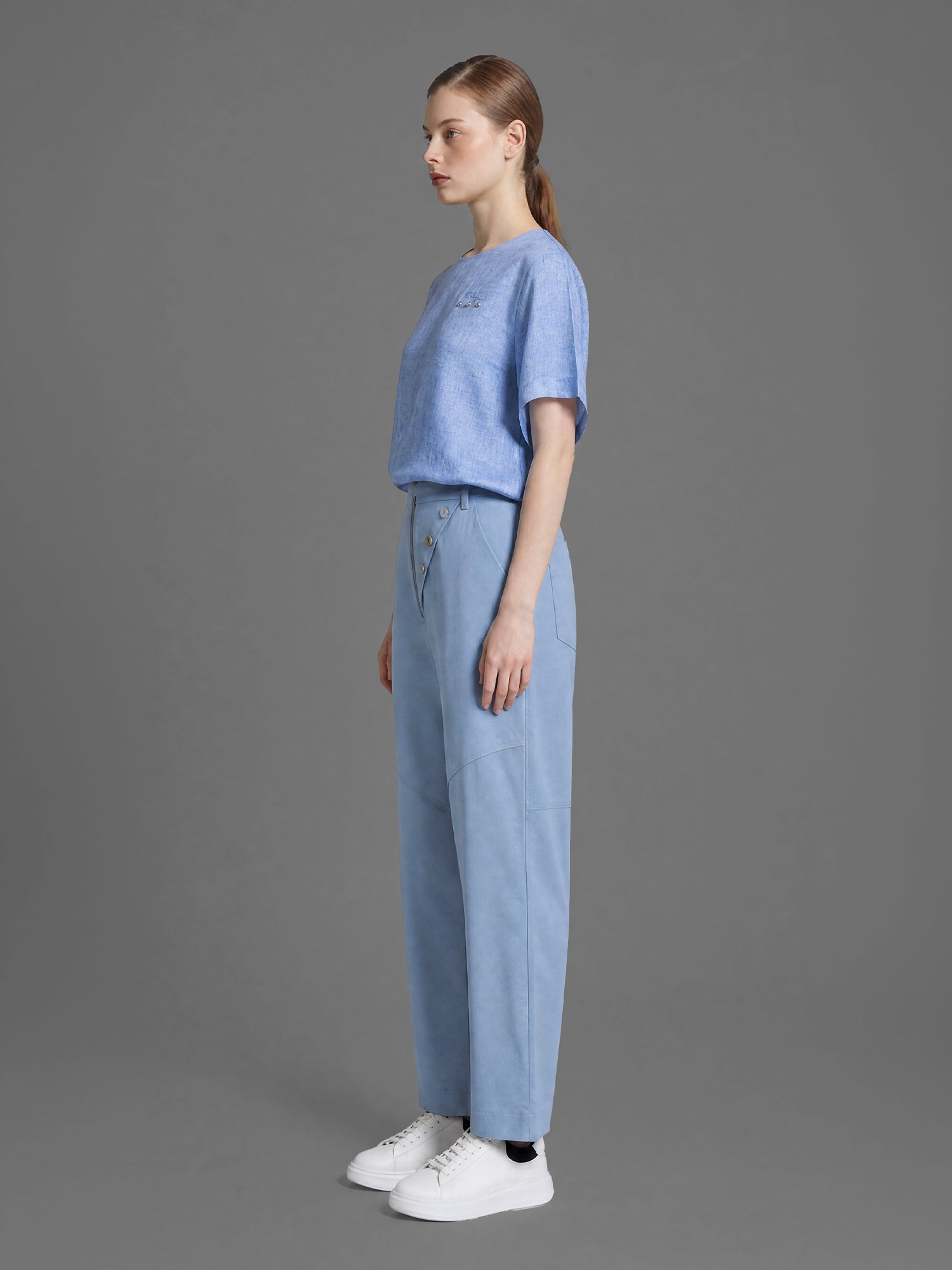 ICE BLUE/LAKE GREEN LONG DENIM PANTS