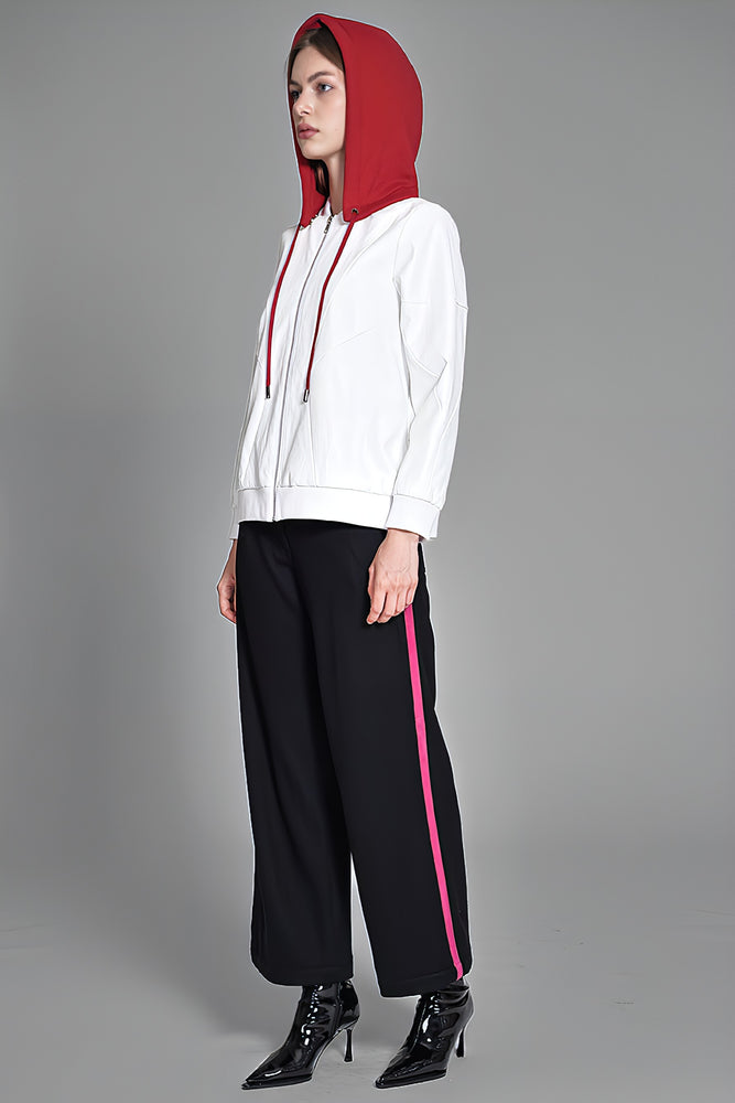 
                  
                    LEATHER HOODED JACKET
                  
                