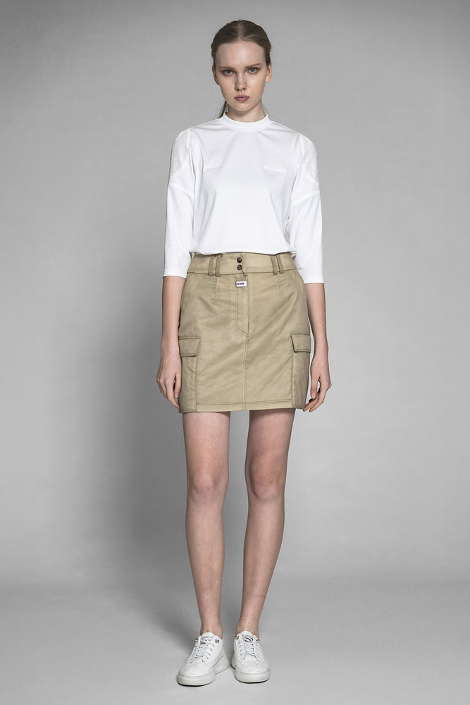 
                  
                    PINK BEIGE/DESERT KHAKI QUILTED TRENCH COAT SKIRT
                  
                