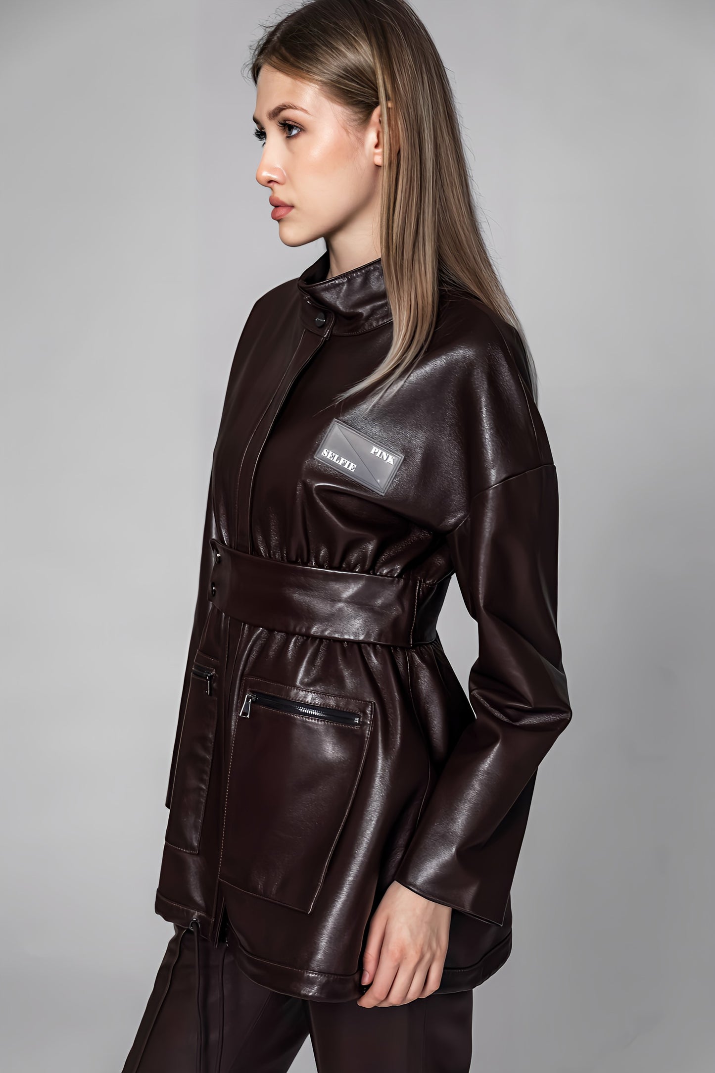 
                  
                    BLACK/BROWN GENUINE LEATHER LONG COAT
                  
                