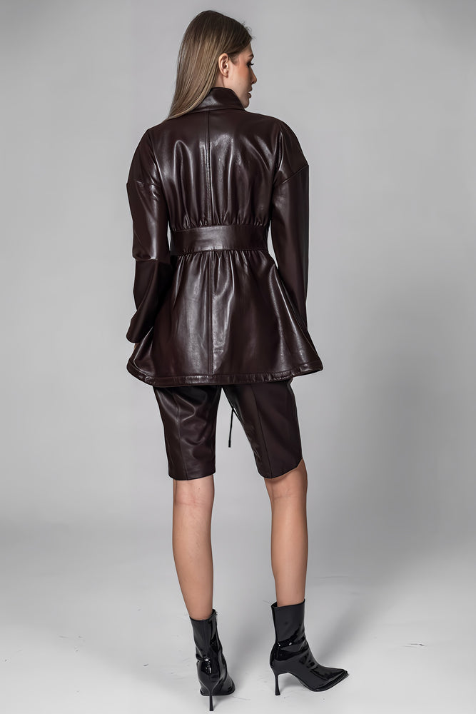 
                  
                    BLACK/BROWN GENUINE LEATHER LONG COAT
                  
                