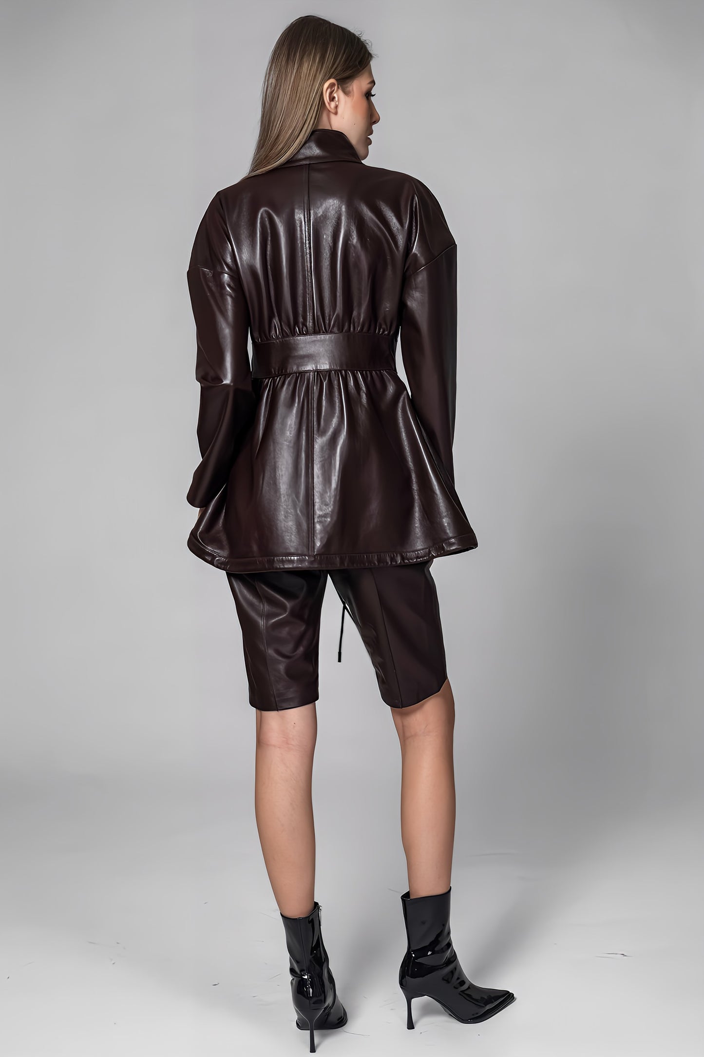 
                  
                    BLACK/BROWN GENUINE LEATHER LONG COAT
                  
                