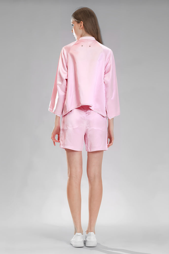 
                  
                    PINK/BLUE SATIN LINEN CASUAL JACKET
                  
                