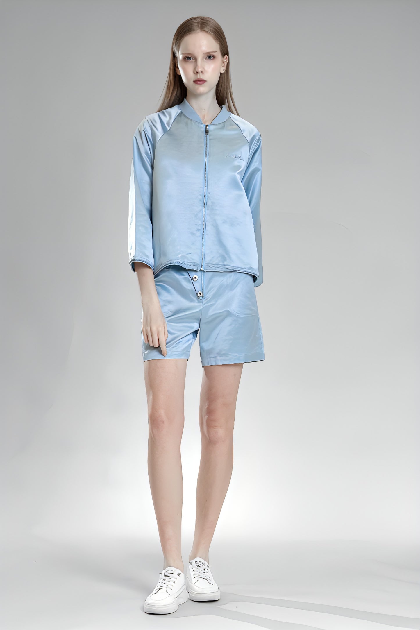 
                  
                    PINK/BLUE SATIN LINEN CASUAL JACKET
                  
                
