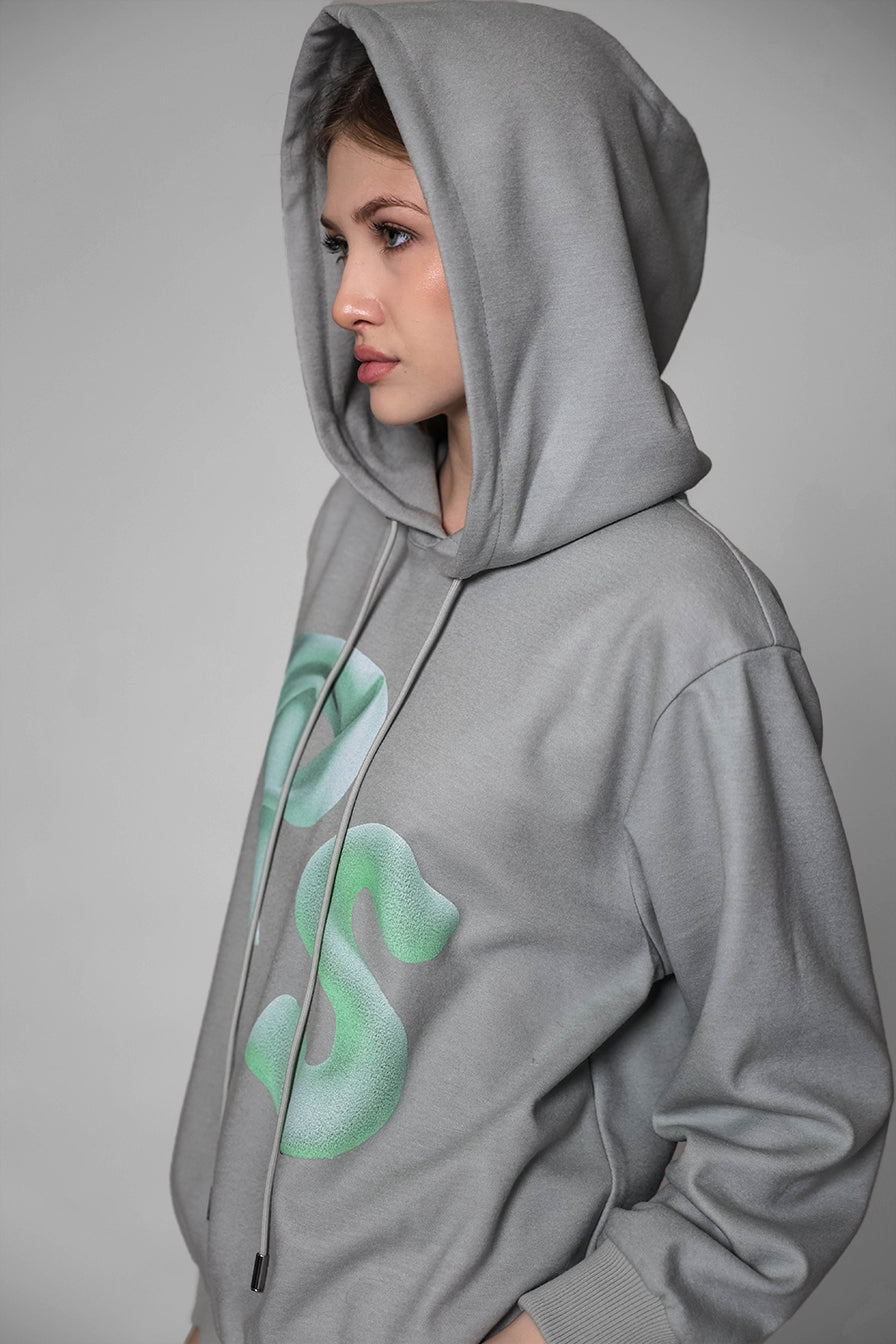 
                  
                    BLACK/GREEN WOOLEN PS PRINT LONG HOODIE
                  
                
