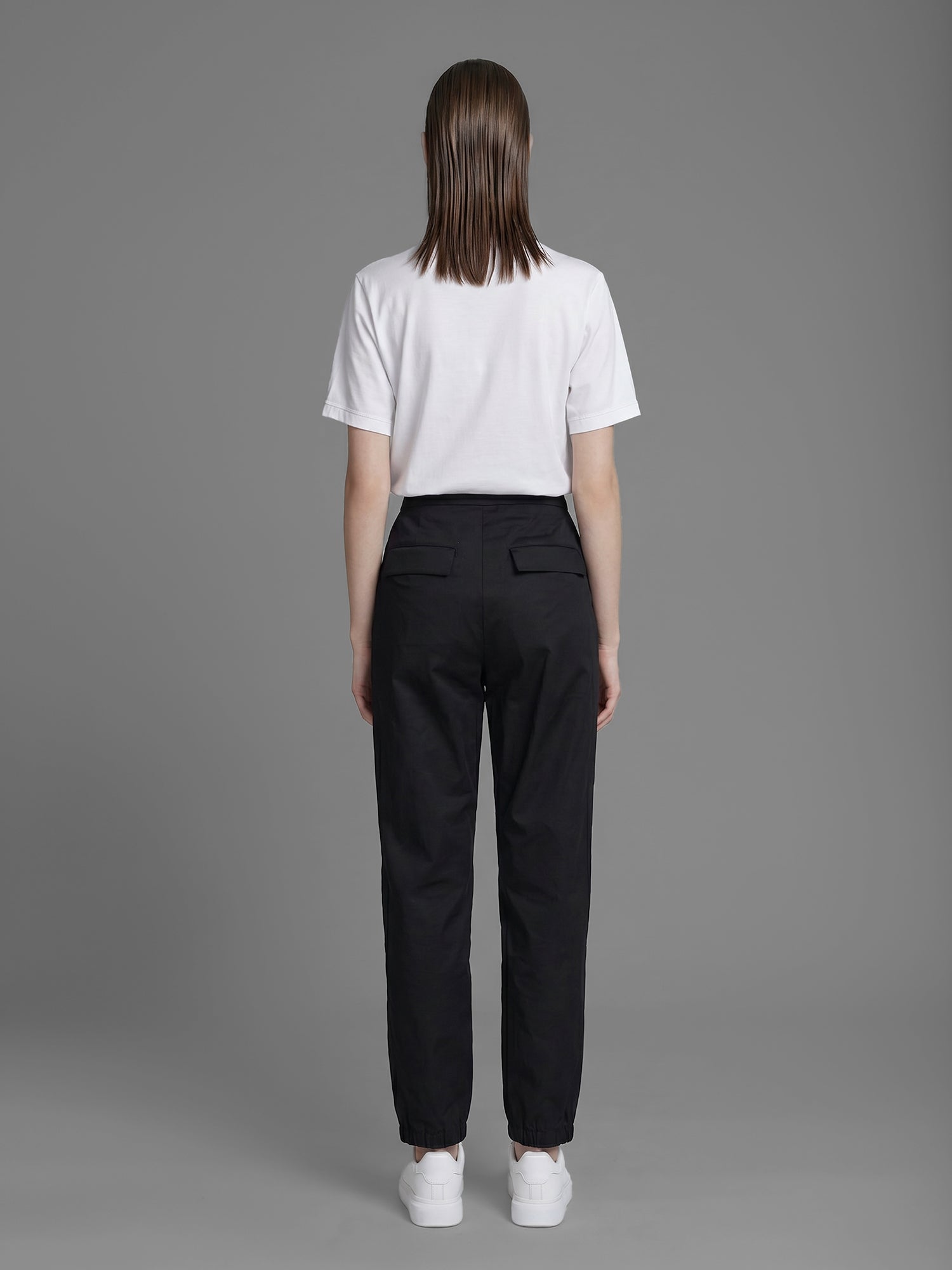 CLASSIC BLACK MESH CASUAL UTILITY DRAWSTRING PANTS