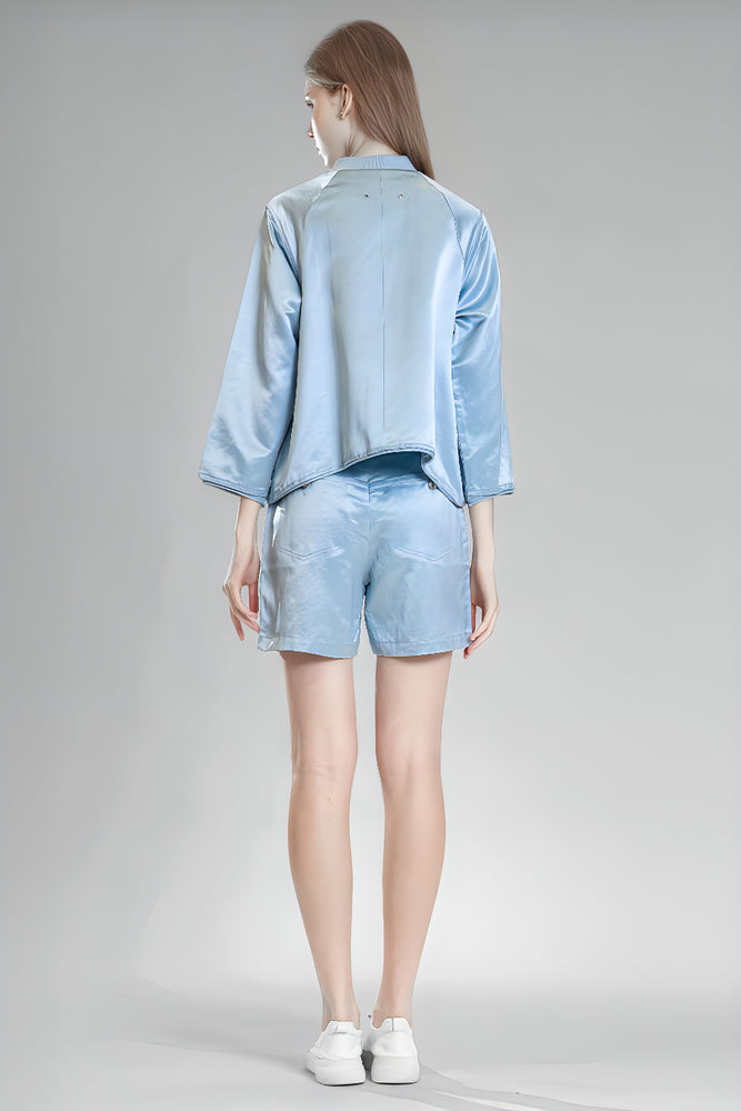 
                  
                    PINK/BLUE SATIN LINEN CASUAL JACKET
                  
                