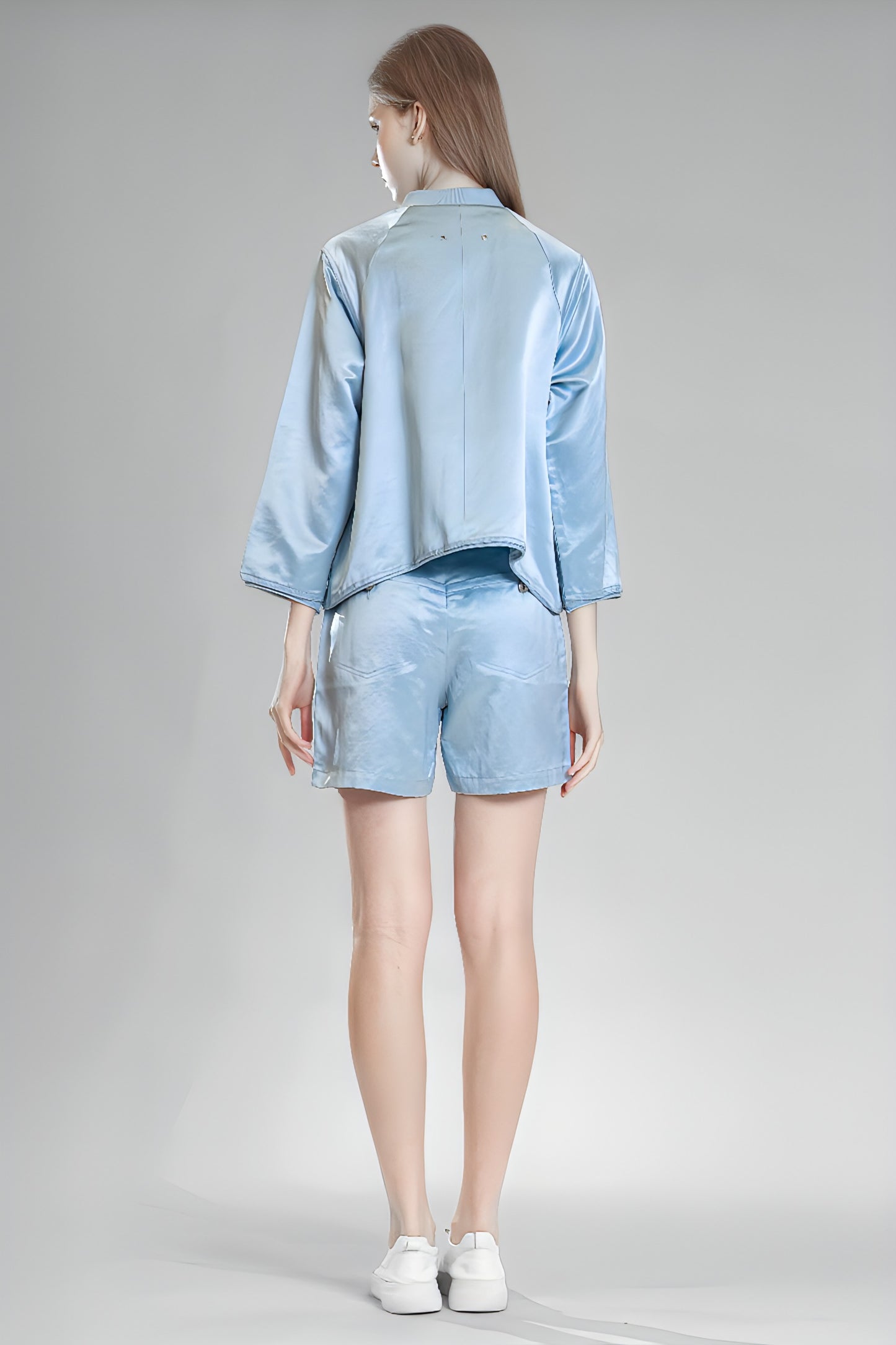 
                  
                    PINK/BLUE SATIN LINEN CASUAL JACKET
                  
                