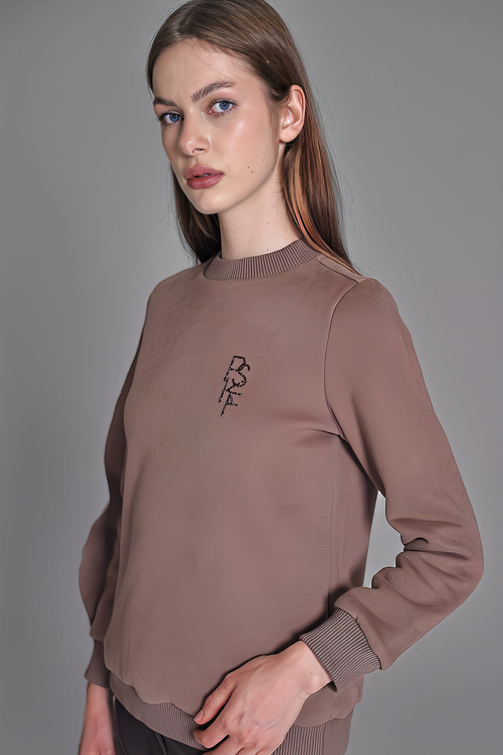 BLUE/BROWN PRINTED SWEATSHIRT