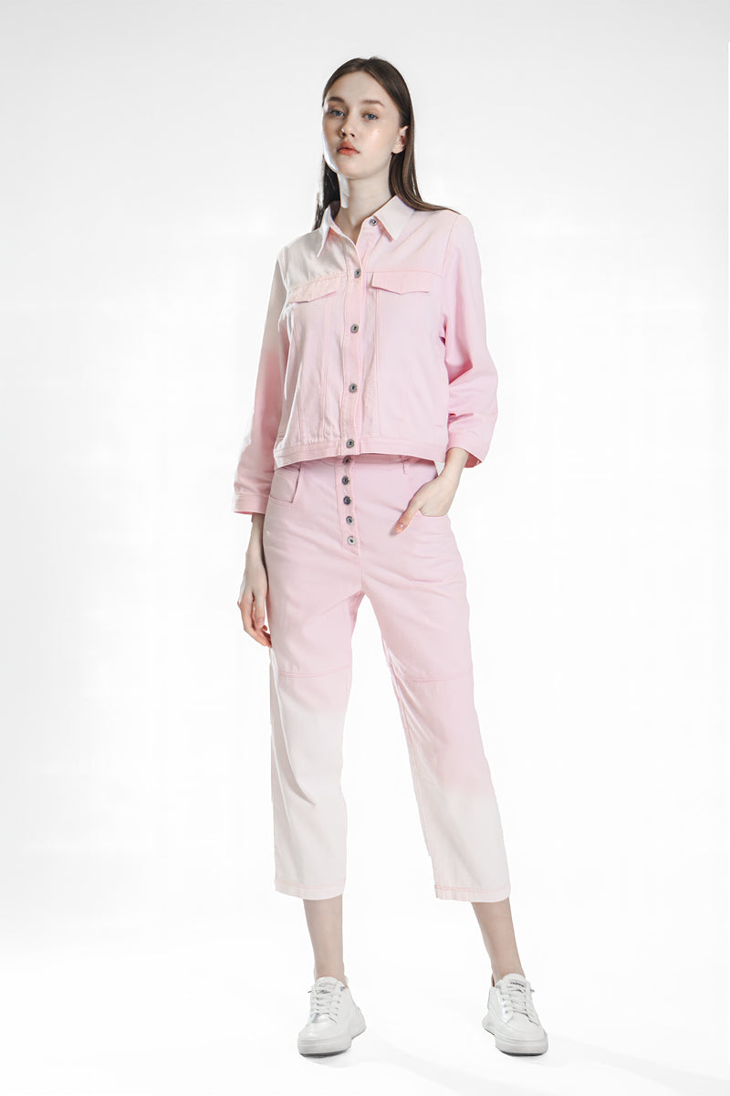 EXTRAORDINARY PINK/ICE BLUE LIGHT SLIM-FIT DENIM PANTS