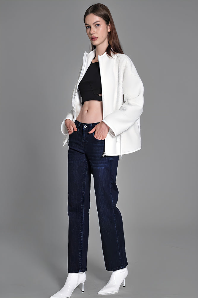 
                  
                    STRAIGHT-LEG RAW DENIM JEANS
                  
                