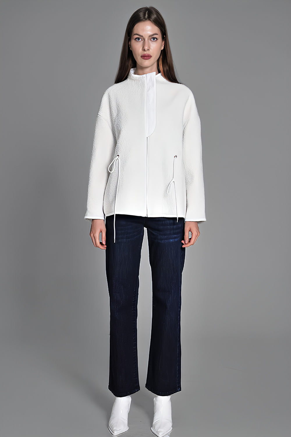 STRAIGHT-LEG RAW DENIM JEANS