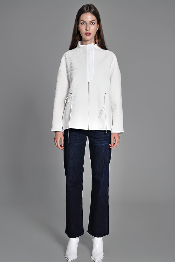 
                  
                    BLACK/WHITE TEXTURED FUR JACKET
                  
                