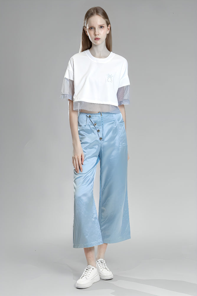 
                  
                    PINK/BLUE SATIN LINEN CASUAL STRAIGHT-LEG PANTS
                  
                