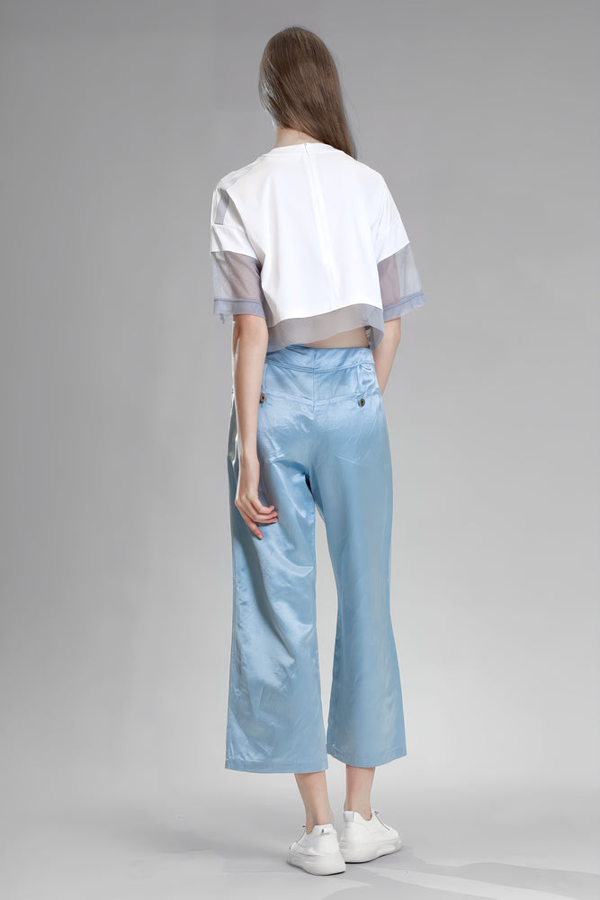 
                  
                    PINK/BLUE SATIN LINEN CASUAL STRAIGHT-LEG PANTS
                  
                