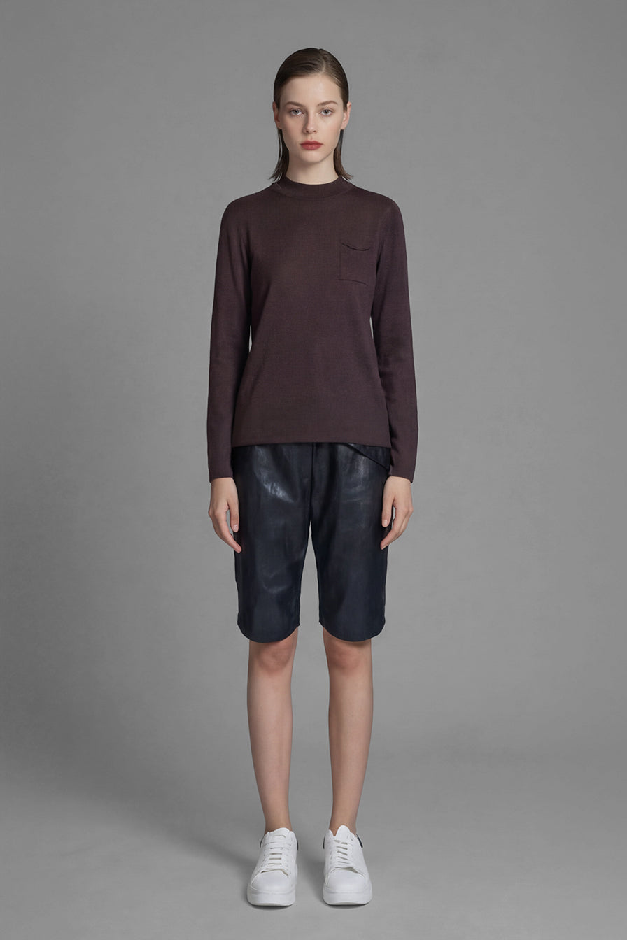 
                  
                    GREY/BURGUNDY LONG-SLEEVE LONGLINE KNIT TOP
                  
                