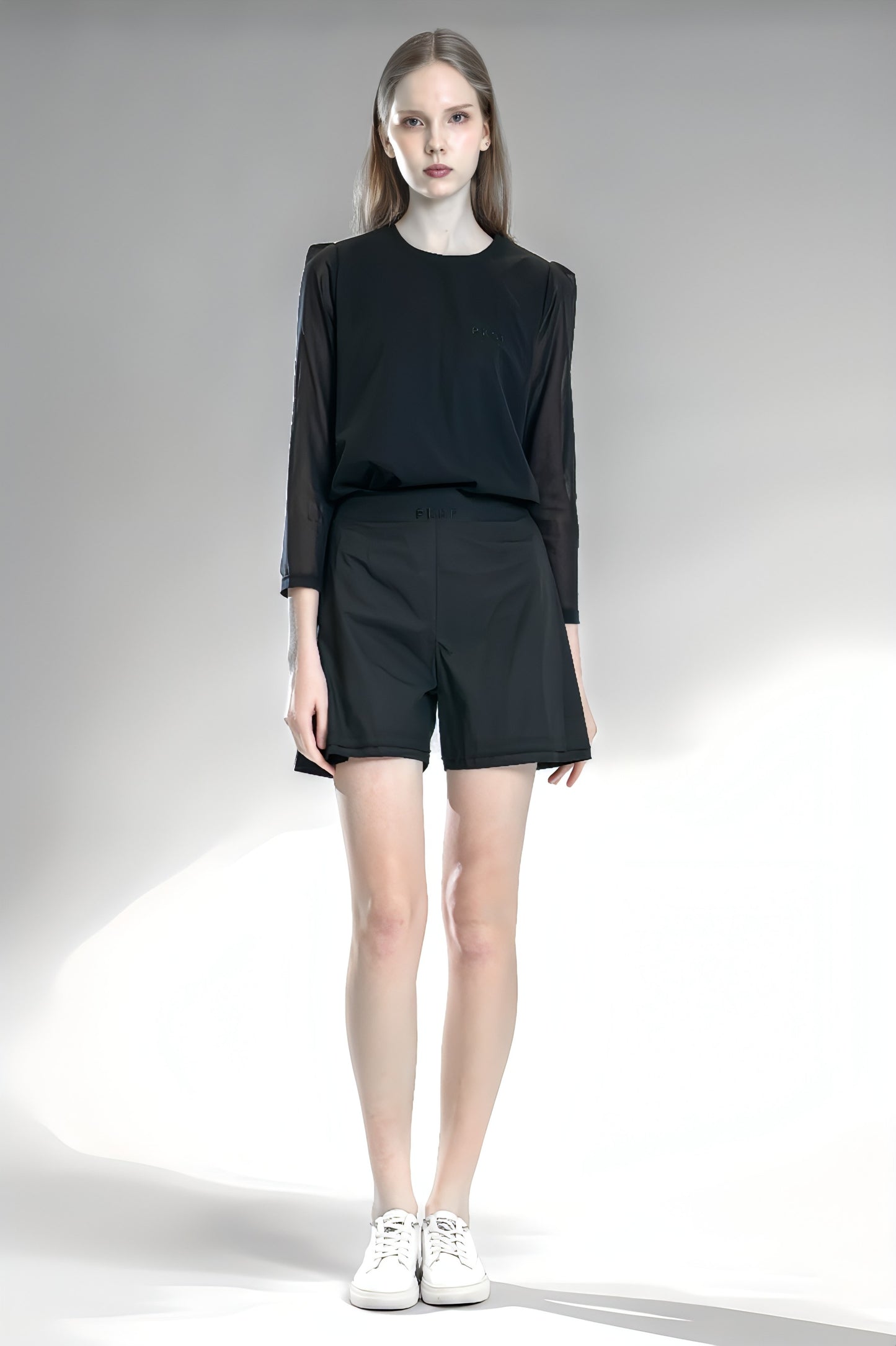 
                  
                    BLACK COTTON GAUZE LOGO SHORTS
                  
                