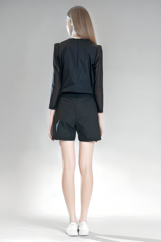 
                  
                    BLACK COTTON GAUZE LOGO SHORTS
                  
                