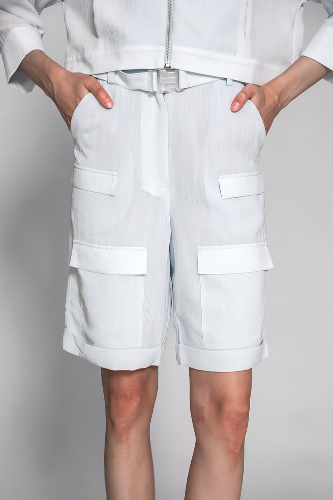 
                  
                    LIGHT BLUE / PINK ORANGE LINEN LOOSE-FIT CASUAL BERMUDA SHORTS
                  
                