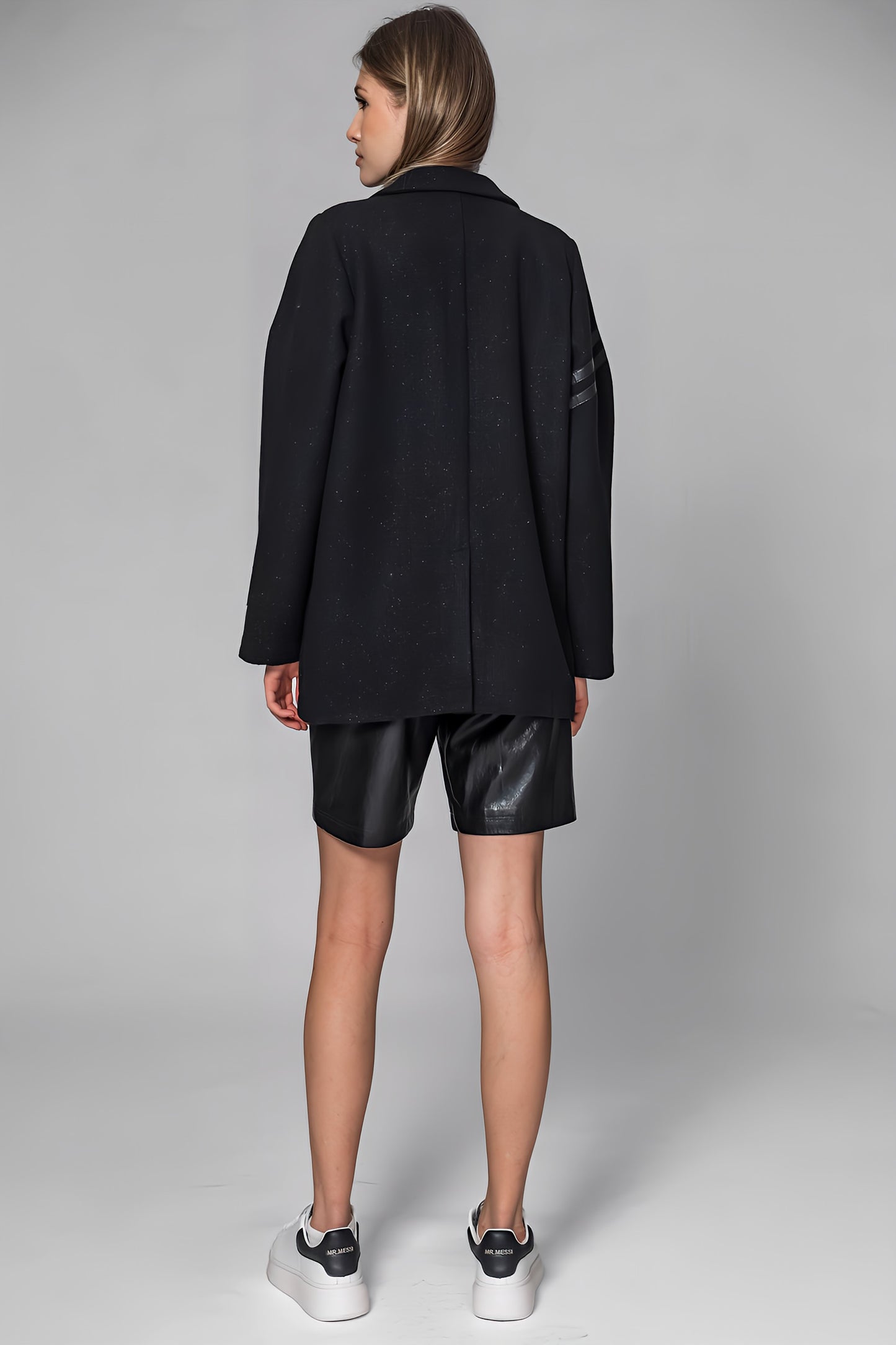 
                  
                    BLACK LEATHER BERMUDA SHORTS
                  
                