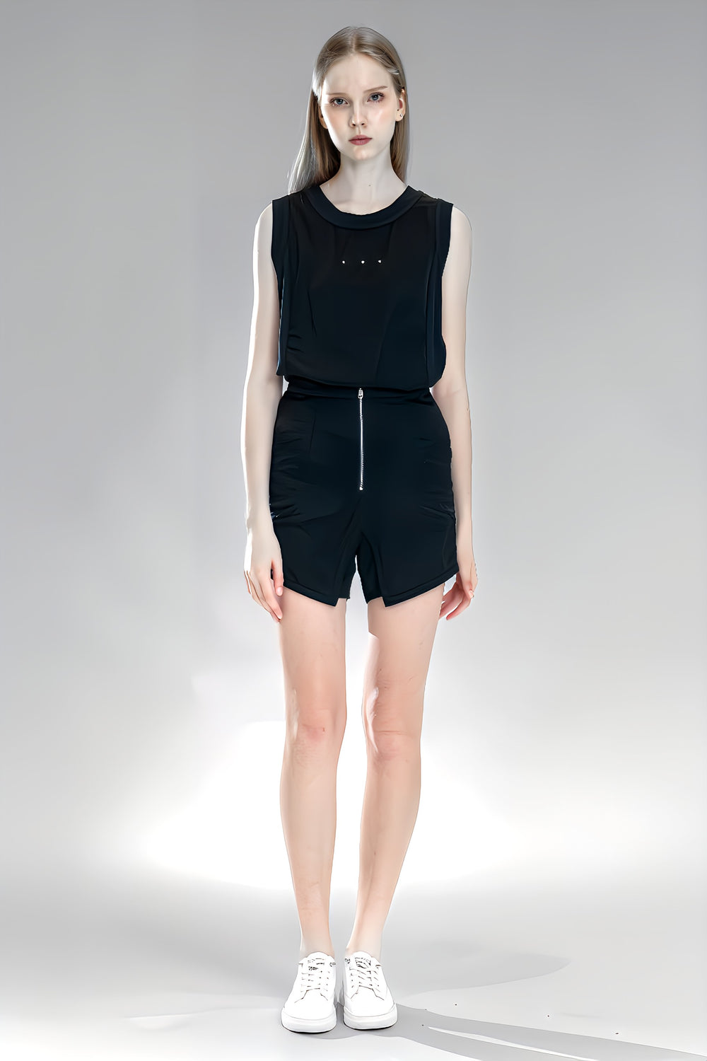 DARK TWILL SATIN PANEL SHORTS