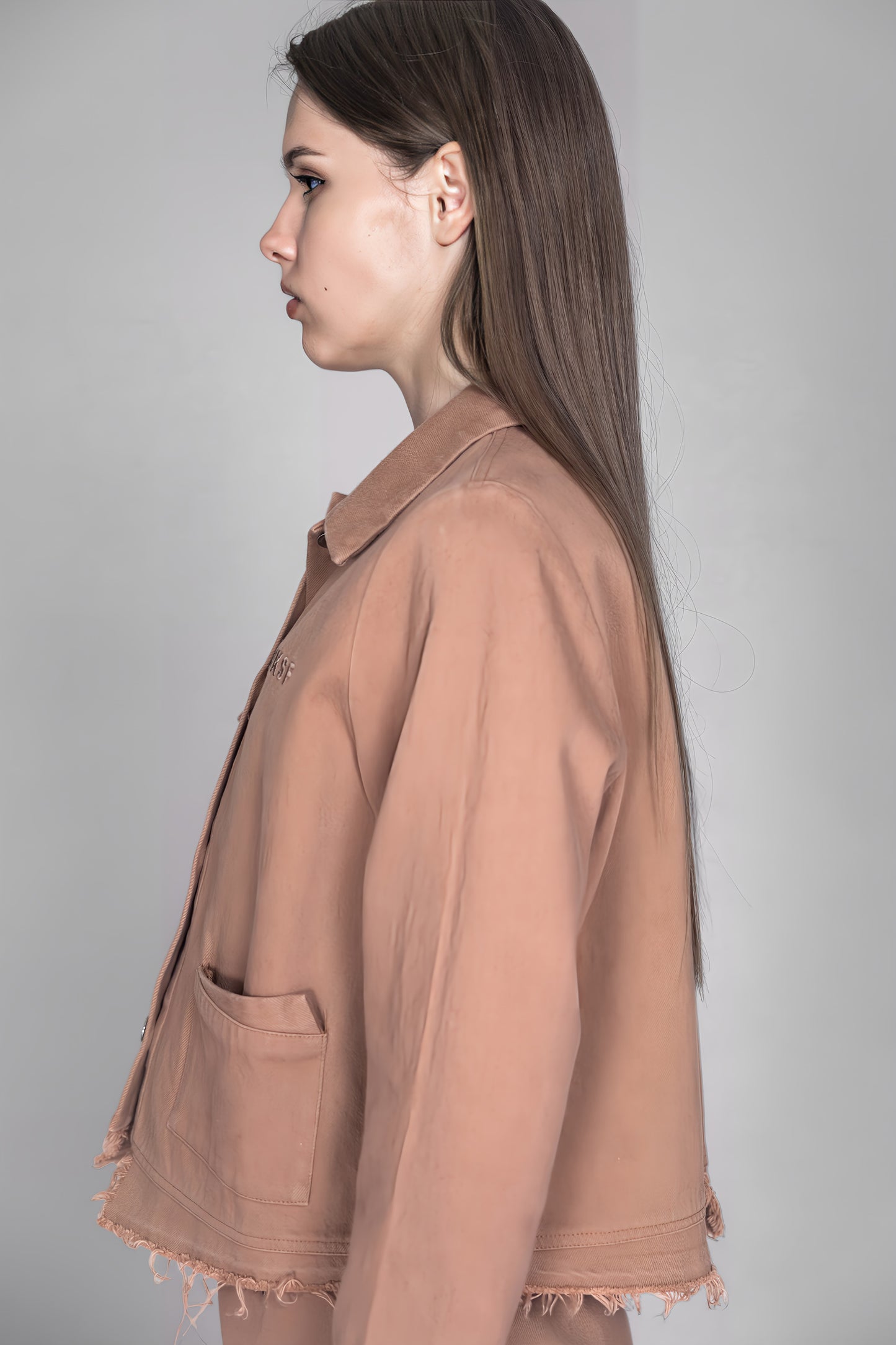 
                  
                    LIGHT YELLOW / SKIN BROWN HEAVY COTTON GRADIENT WASHED DENIM SHORT JACKET
                  
                