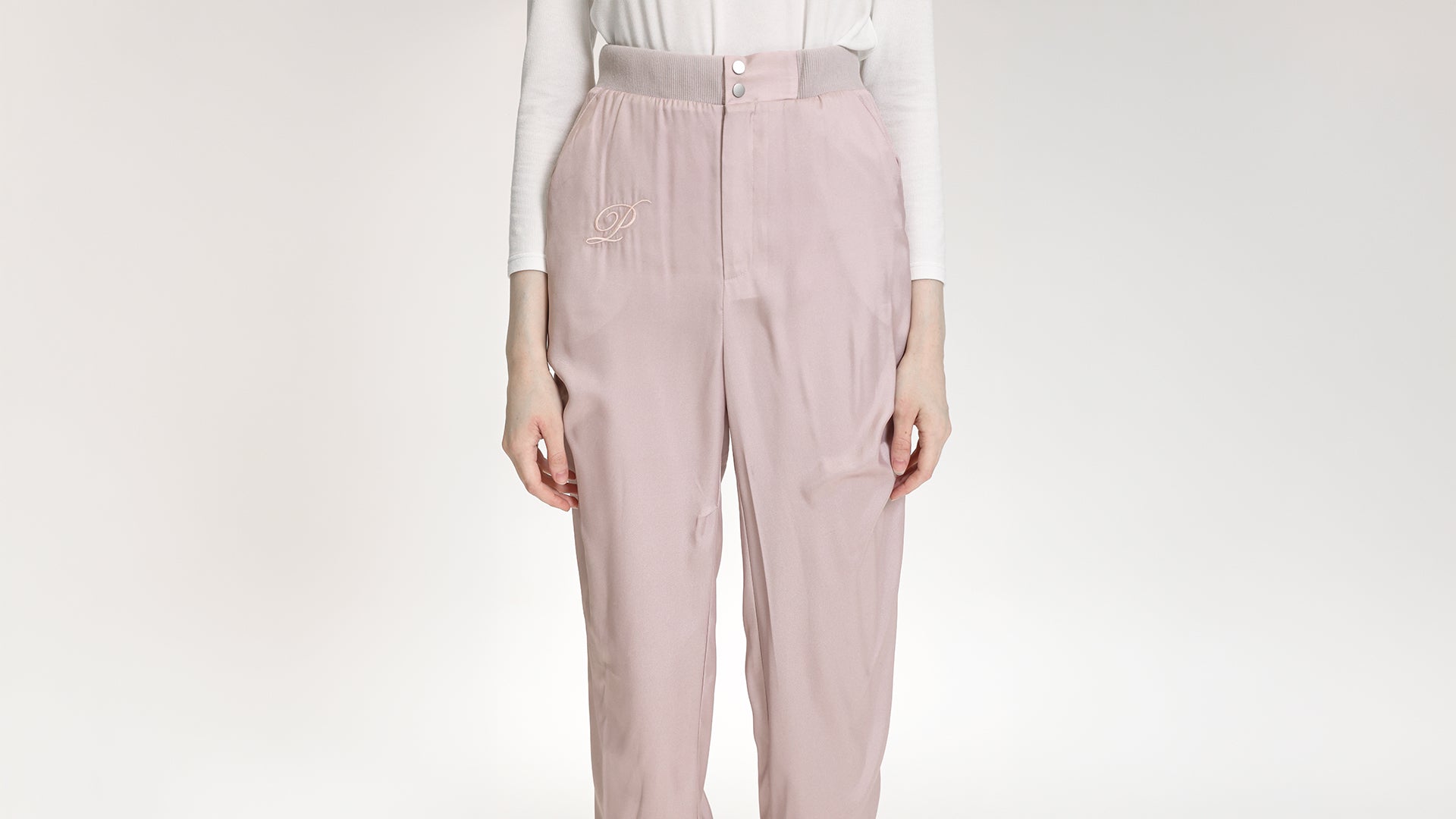 NUDE BEIGE EMBROIDERED JOGGER PANTS