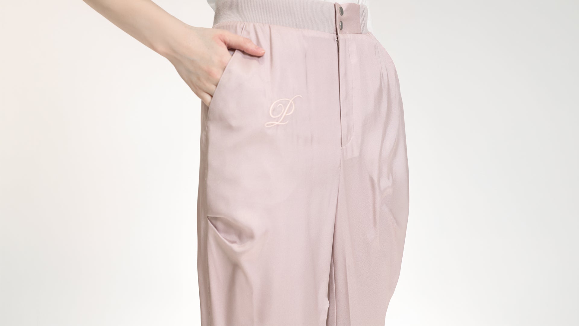 NUDE BEIGE EMBROIDERED JOGGER PANTS