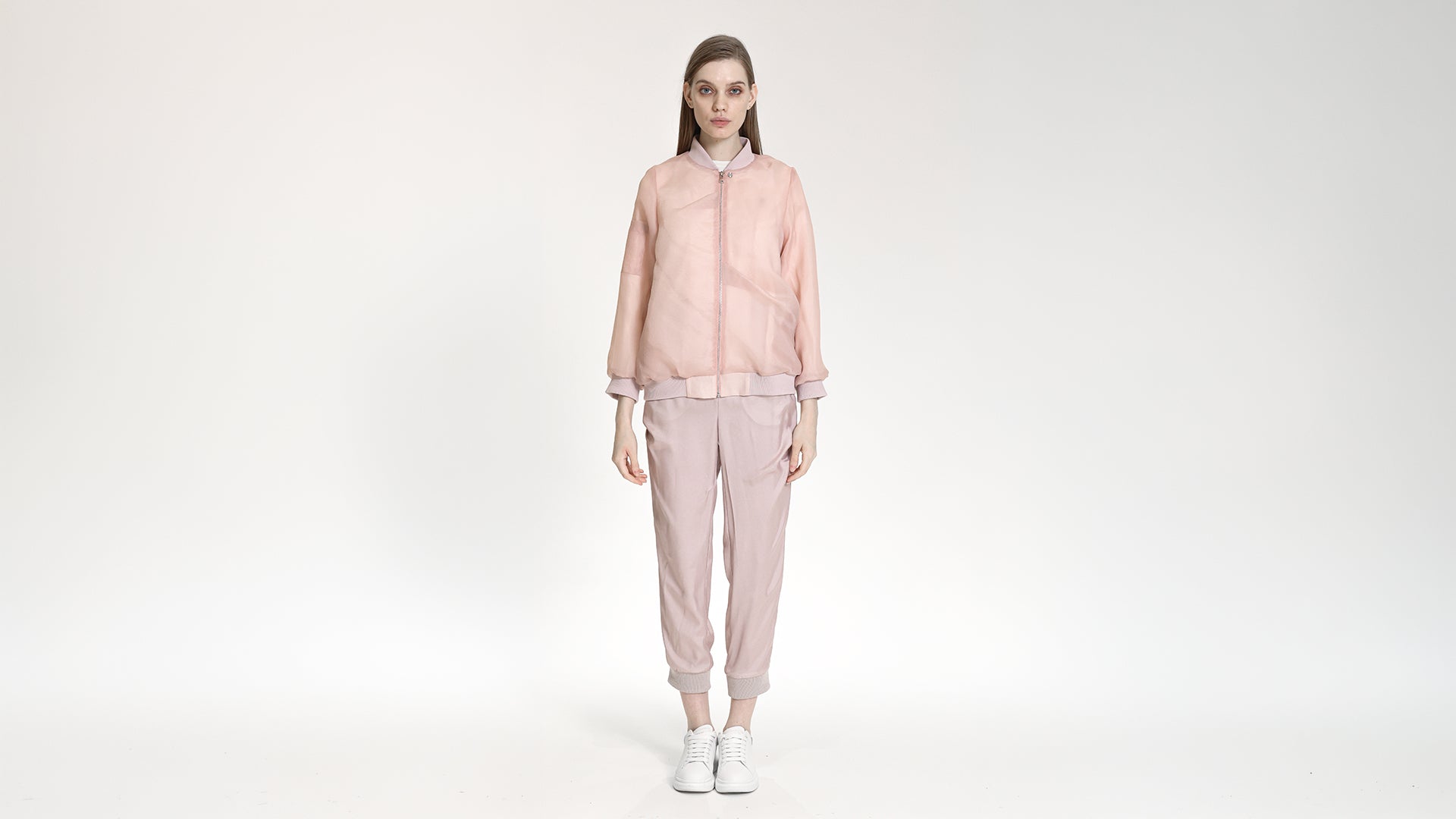 NUDE BEIGE EMBROIDERED JOGGER PANTS