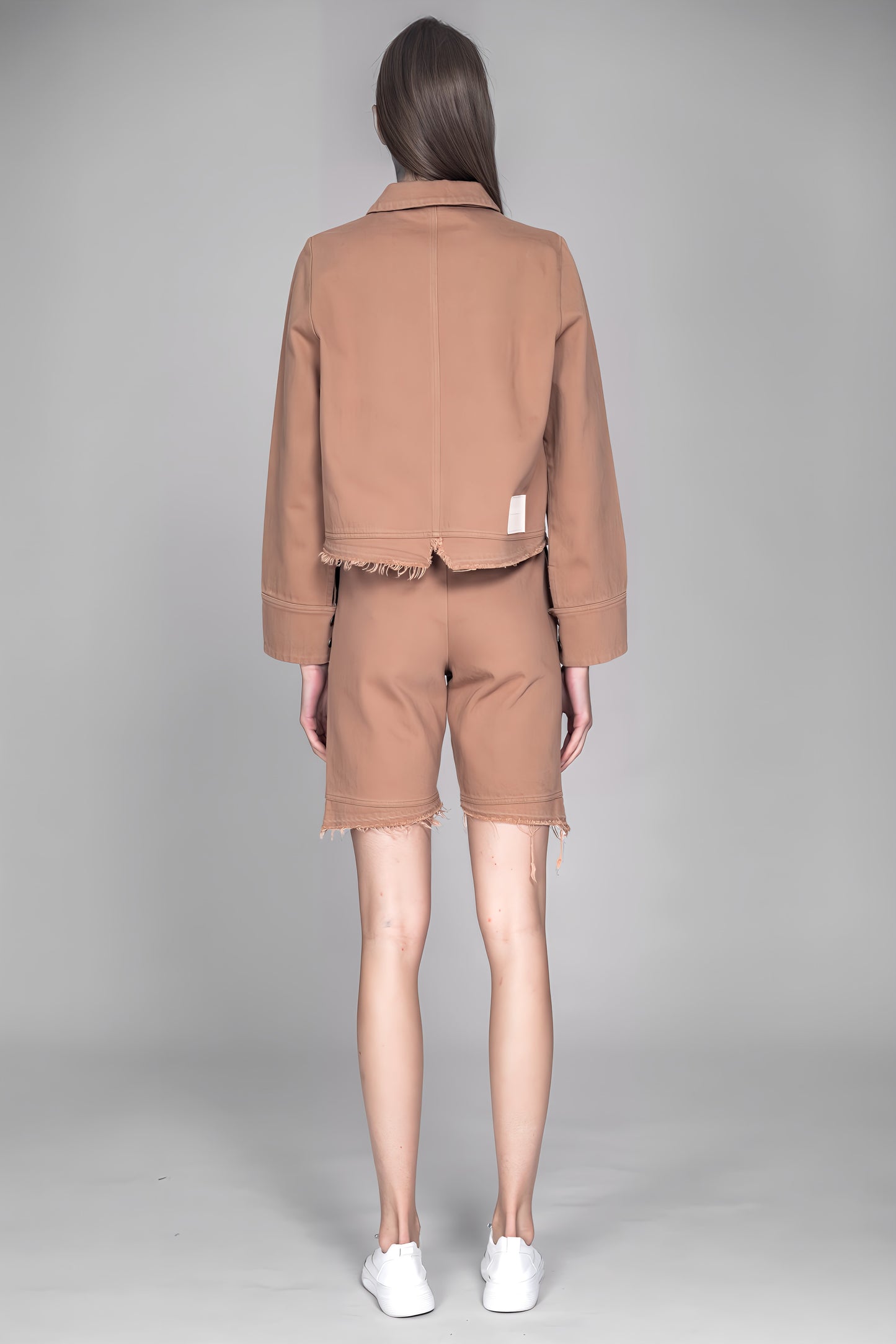 
                  
                    LIGHT YELLOW / SKIN BROWN HEAVY COTTON GRADIENT WASHED DENIM SHORTS
                  
                