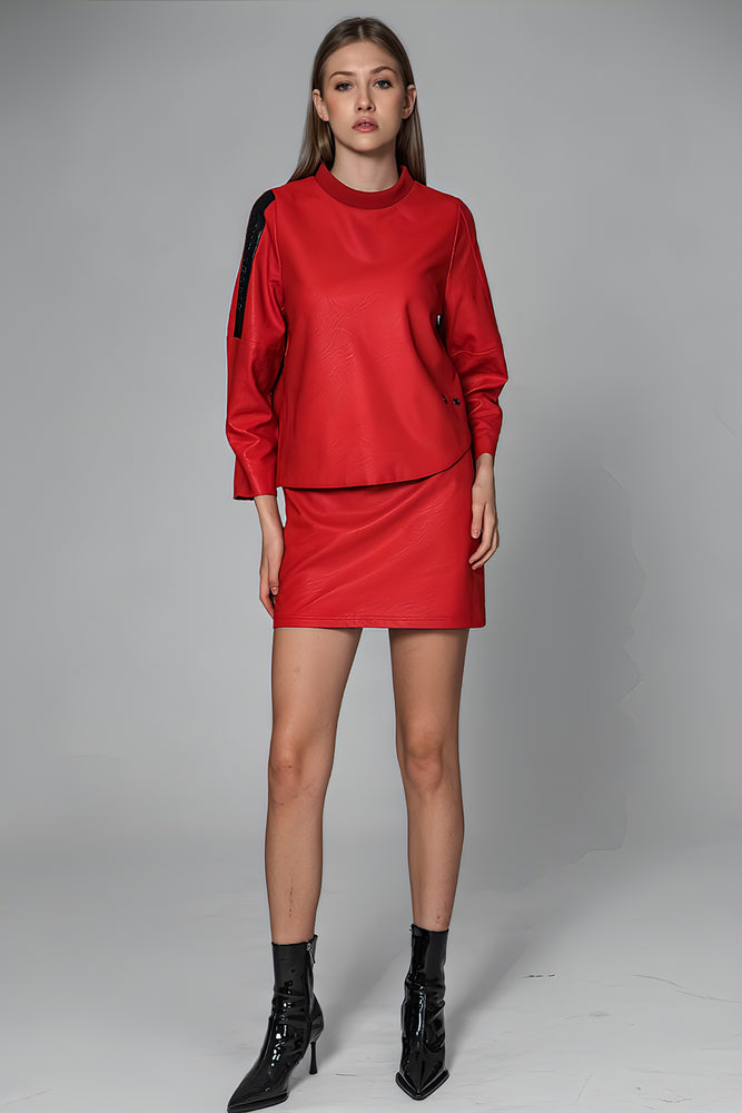 
                  
                    RED/BLACK LEATHER TOP
                  
                