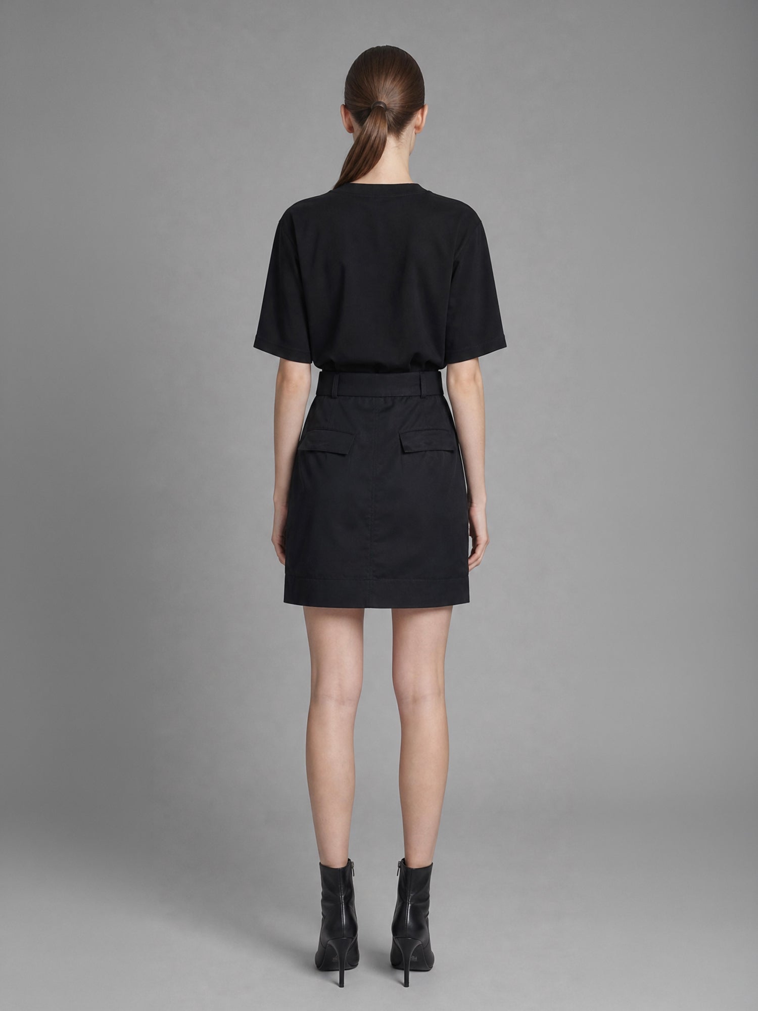 CLASSIC BLACK/STARLIGHT WHITE LINEN MINI SKIRT