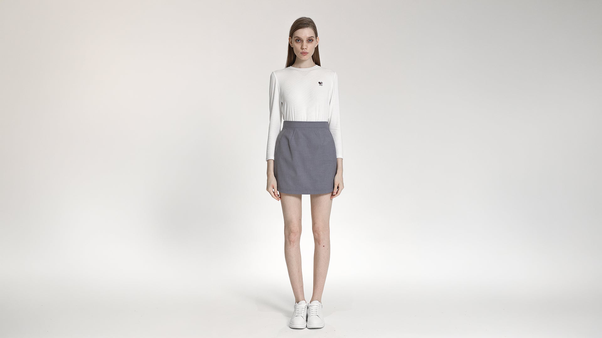 SOFT LAVENDER DARTED A-LINE SKIRT