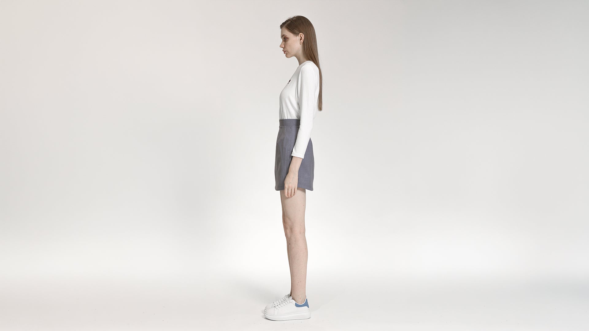 SOFT LAVENDER DARTED A-LINE SKIRT