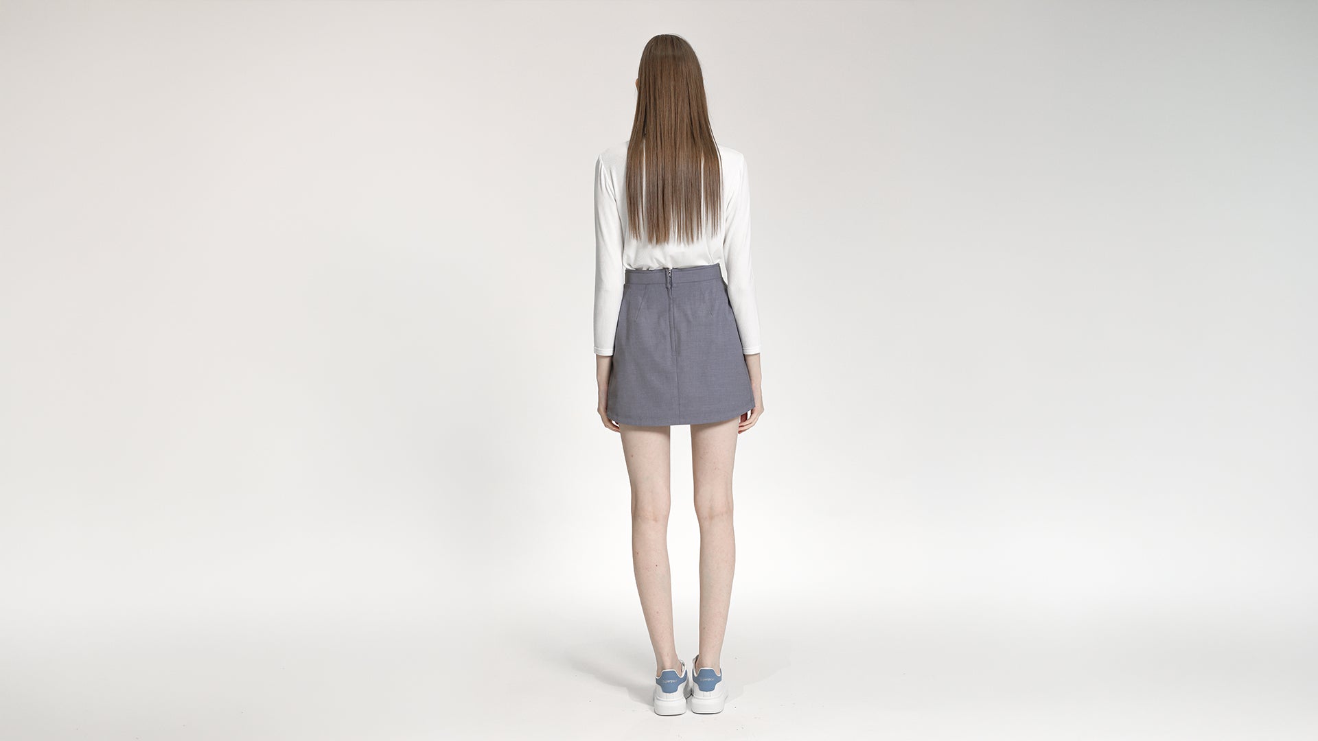 SOFT LAVENDER DARTED A-LINE SKIRT
