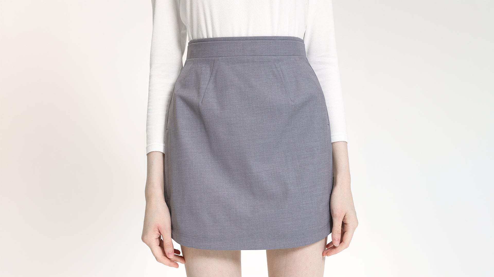 SOFT LAVENDER DARTED A-LINE SKIRT