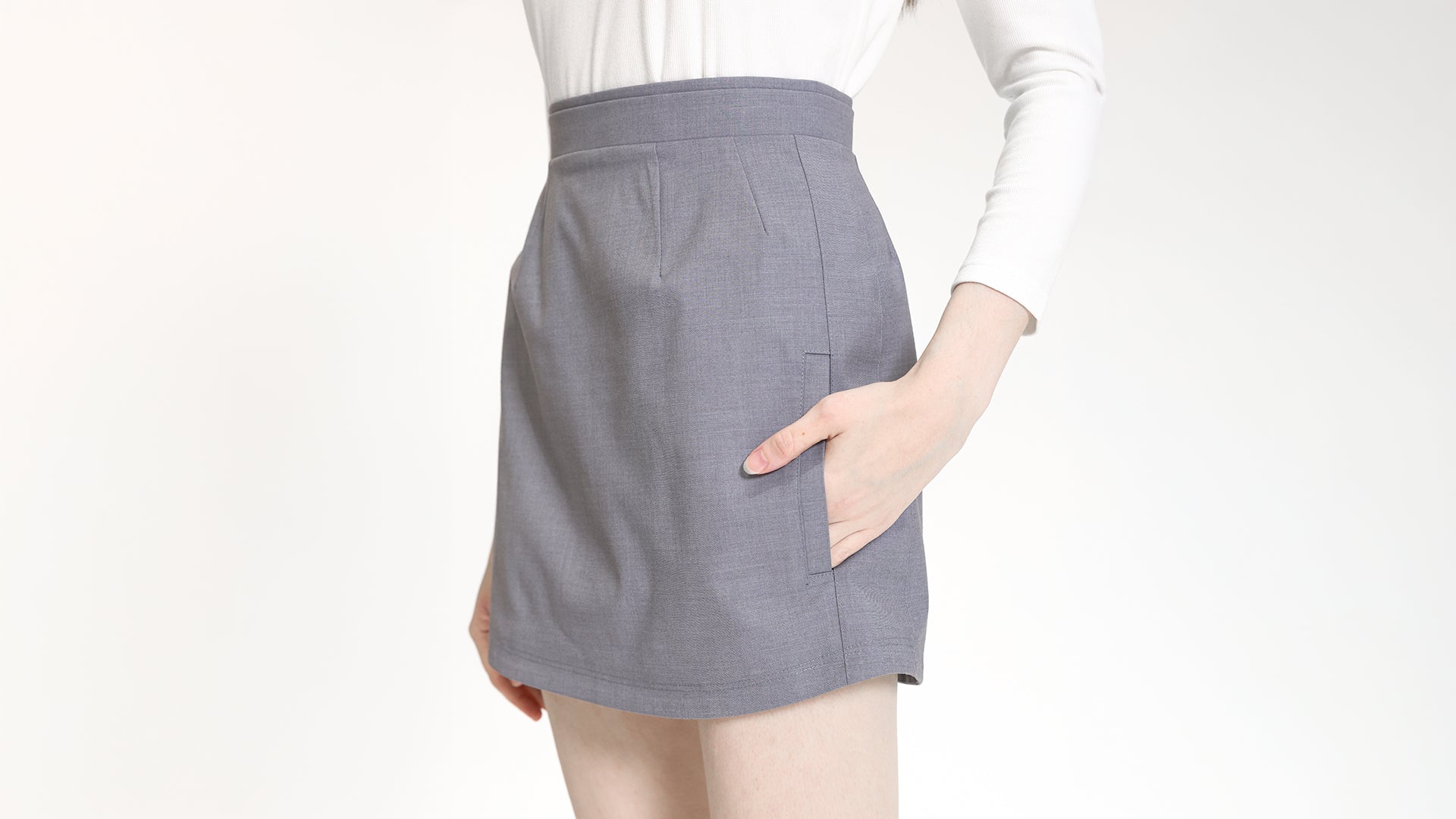 SOFT LAVENDER DARTED A-LINE SKIRT