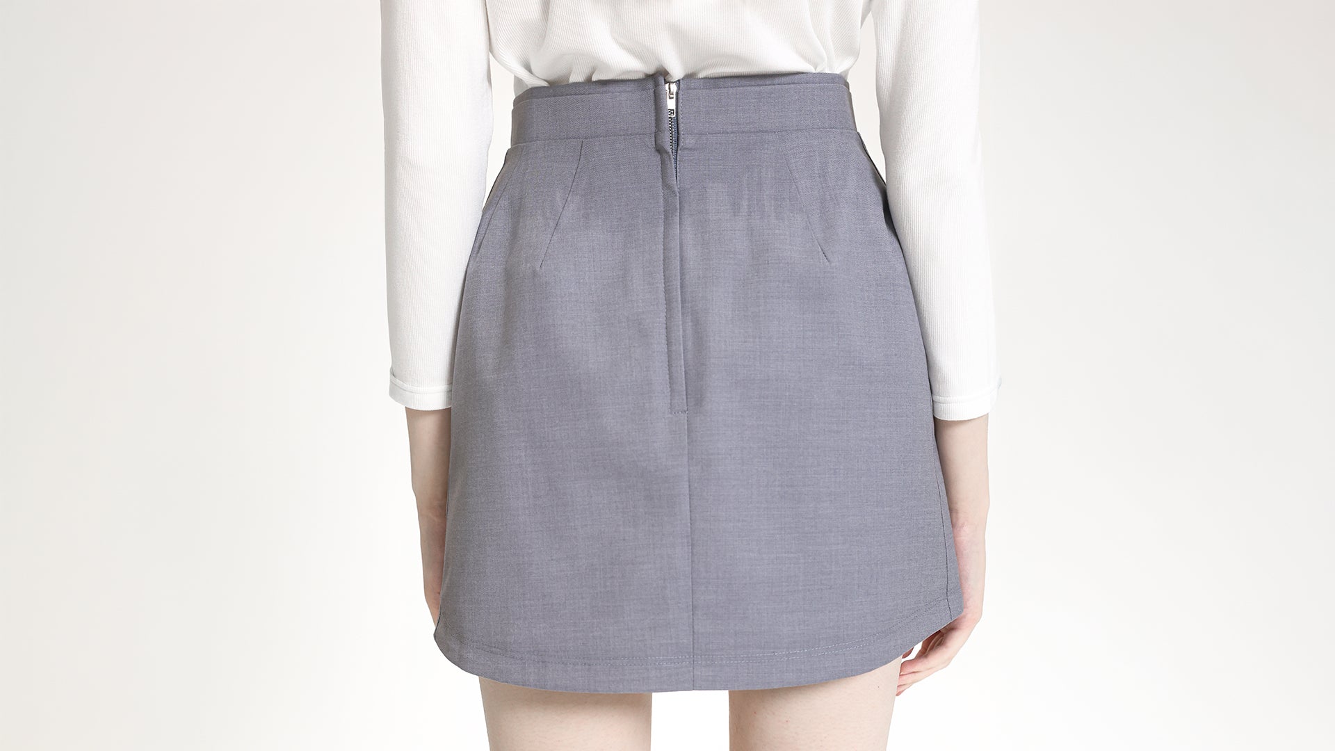 SOFT LAVENDER DARTED A-LINE SKIRT