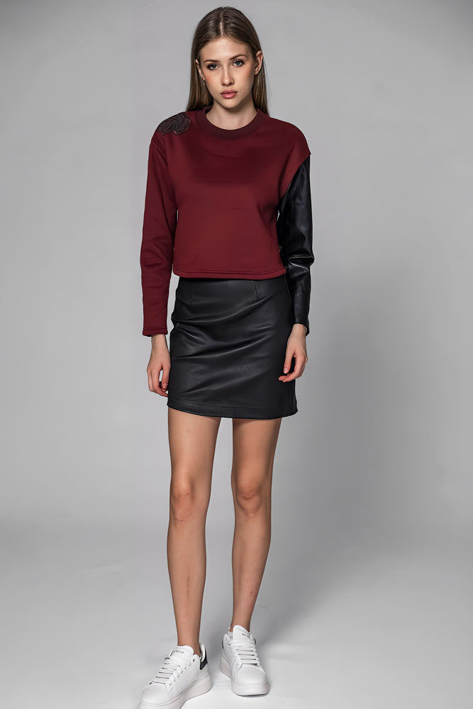 
                  
                    PURPLE-RED/DARK BROWN ROSE LONG-SLEEVE SWEATSHIRT
                  
                