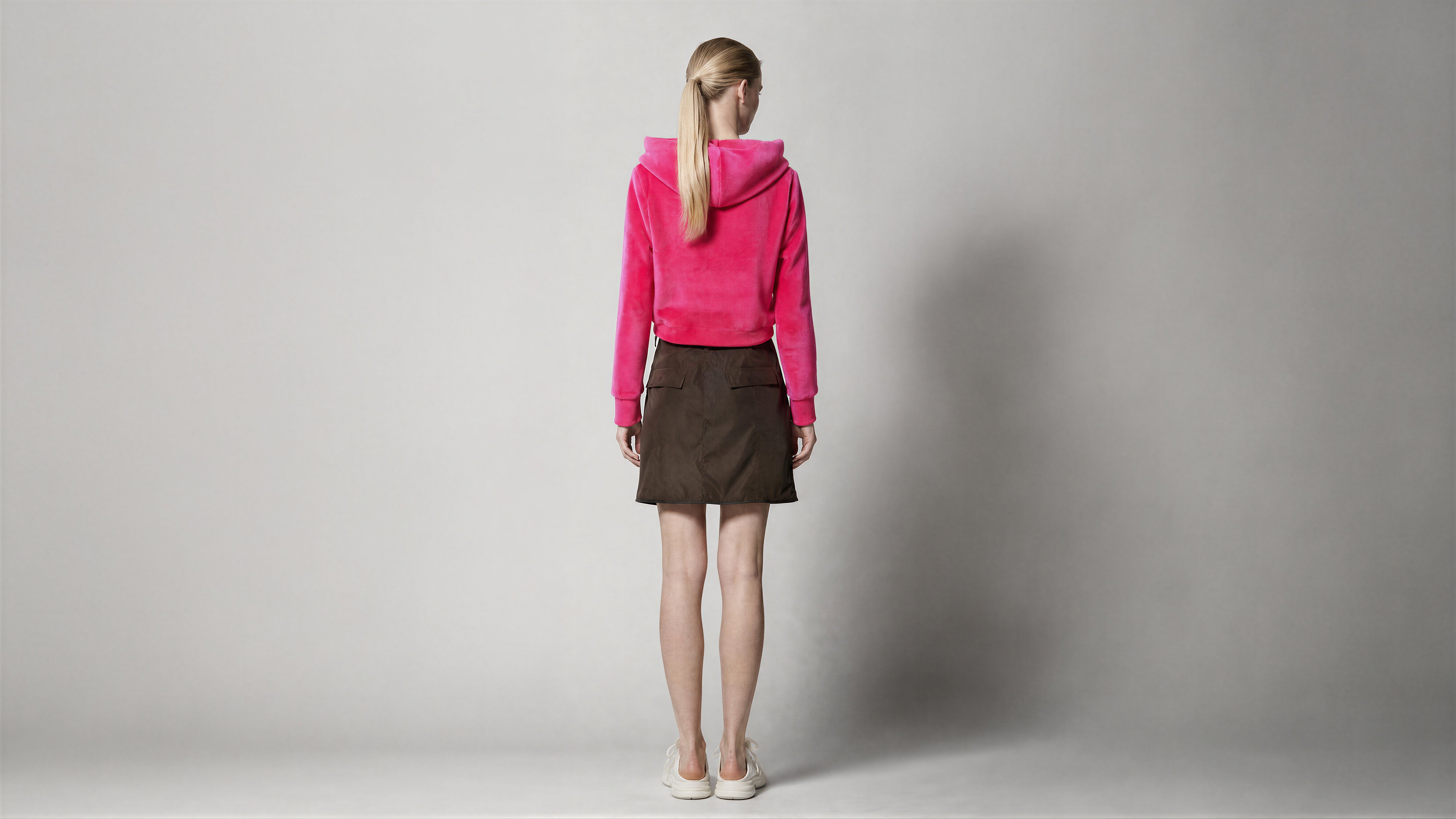 COCOA BROWN / OLIVE GREEN TRENCH CASUAL SKIRT