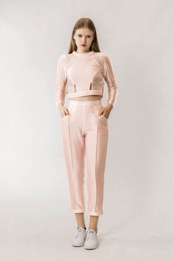 FUTURISTIC STRUCTURED CROPPED PANTS